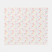 ポーズカラフル、ハート、ボーンズドードル フリースブランケット (正面(横))