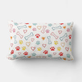 ポーズカラフル、ハート、ボーンズドードル ランバークッション (正面)