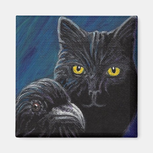 ポーズキャット&レイヴン磁石 マグネット (正面)