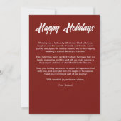 ポーズザ楽しむホリデーズラブラドールサンタハットクリスマス シーズンカード (裏面)