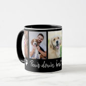 ポーズダウン最高のドッグパパ5 Photo Collage Black マグカップ (正面左)