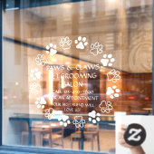 ポーズツメカスタマイズペットグルーミングフロント ウィンドウサイン (カフェ窓)