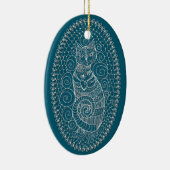 ポーズデジタルレースキャットクリスマスツリーオーナメント セラミックオーナメント (右)