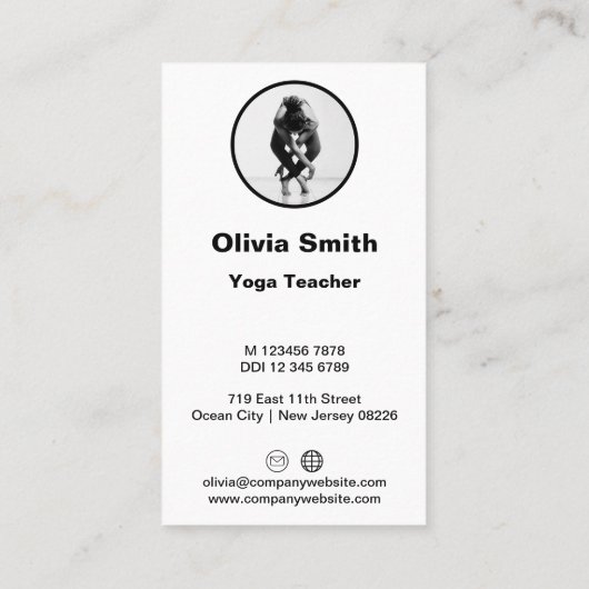 ポーズトレンディーヨガ先生名刺を叩く ロイヤリティカード (裏面)