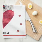 ポーズドグッドラバーテンバレンタインギフトサンバーナード キッチンタオル (四つ折り)