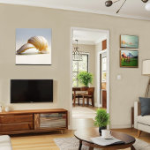 ポーズドシーシェルコースタルマリンキャンバスウォールアート キャンバスプリント