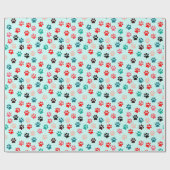 ポーズドッカラフルク恋人猫好きペットラバーカワイイ ラッピングペーパー (フラット)