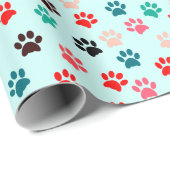 ポーズドッカラフルク恋人猫好きペットラバーカワイイ ラッピングペーパー (ロールコーナー)