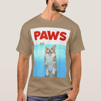 ポーズドッグパロディ80sコルギシャークおもしろい犬ギフト tシャツ