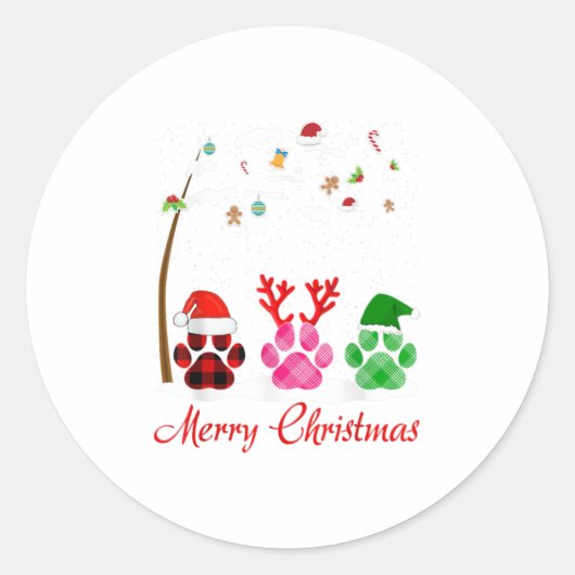 ポーズドドメリークリスマスの面白いシャツ ラウンドシール (正面)