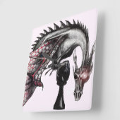 ポーズドラゴンウォールクロック スクエア壁時計 (傾斜)