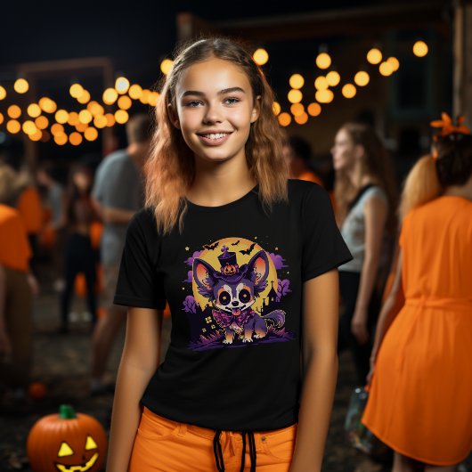 ポーズハ不気味ロウィーンアニメチワワ Tシャツ