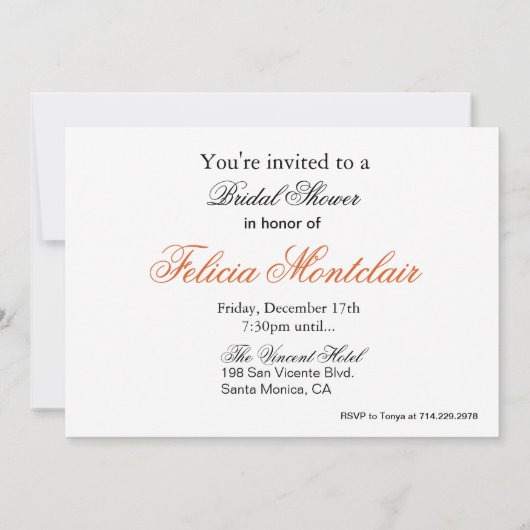 ポーズバッグ、ハイヒールと口紅ガールズパーティー 招待状 (裏面)