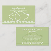 ポーズパンチ割引ロイヤリティグリーンキャットドッグ 名刺 (正面/裏面)