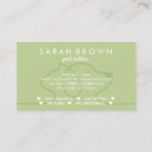 ポーズパンチ割引ロイヤリティグリーンキャットドッグ 名刺 (裏面)