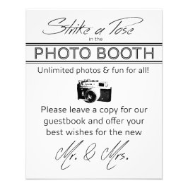 ポーズフォトブースのサインを取る フォトプリント           