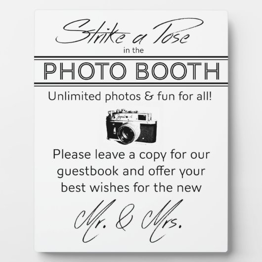 ポーズフォトブースのプラークを取る フォトプラーク (正面)