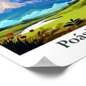 ポーズボルケーノコスタリカアートトラベルイラストレーション ポスター (角)