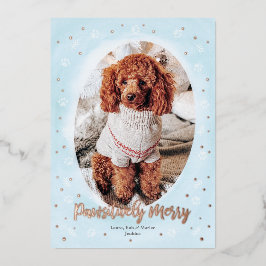 ポーズメリークリスマスフォイルホリデーカード 箔シーズンカード