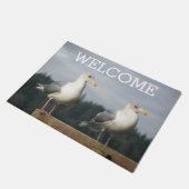 ポーズ付きシーグルフォトウェルカム ドアマット (アングル)