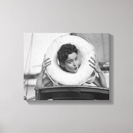 ポーズ付き女性3 キャンバスプリント (正面)