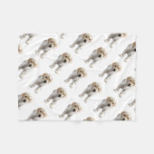 ポーズ付けイエロー・ラブラドール・レトリーバー フリースブランケット (正面(横))