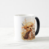 「ポーズ&ウィスカーマグ：愛らしい動物愛好家デザイン モーフィングマグカップ (正面右)