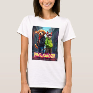 ポーズ&スワガー™ペットアパレスタイリッシュルベビーブランケット Tシャツ