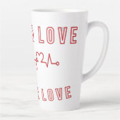 ポーズ&ラブキュートペットラバータイポグラフィ動物愛好家 カフェラテマグ (右)