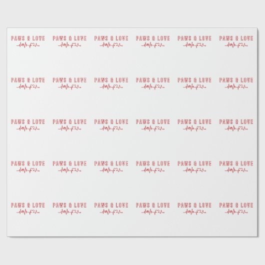 ポーズ&ラブキュートペットラバータイポグラフィ動物愛好家 ラッピングペーパー (フラット)