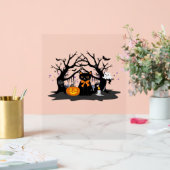 ポーズ&不気味パンプキンハロウィーンクラシックナイトT-S アクリルサイン (ウェディング)