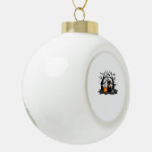 ポーズ&不気味パンプキンハロウィーンクラシックナイトT-S セラミックボールオーナメント (左)