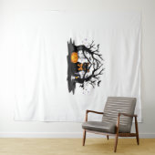 ポーズ&不気味パンプキンハロウィーンクラシックナイトT-S タペストリー (インサイチュ(横))