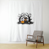 ポーズ&不気味パンプキンハロウィーンクラシックナイトT-S タペストリー (インサイチュ)