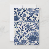 ポーセリン・エレガンス：青い花のウェディング招待状 招待状 (裏面)