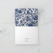 ポーセレン・エレガンス：青い花の感謝カード サンキューカード (内部)