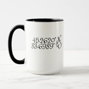 ポーセンミシガン経度緯度コーヒーマグ マグカップ