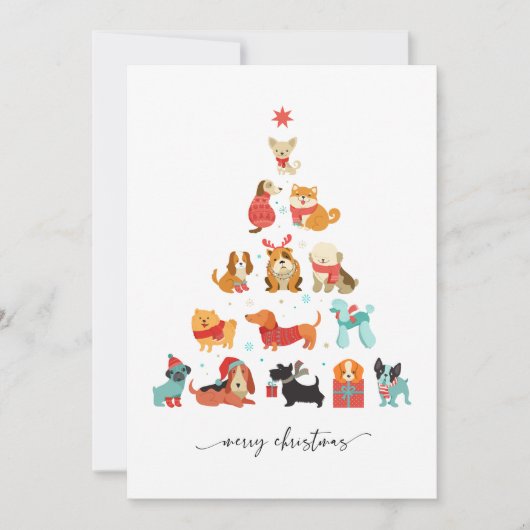 ポーソウルクリスマスツリー – テールワッギングの休日 シーズンカード (正面)