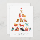 ポーソウルクリスマスツリー – テールワッギングの休日 シーズンポストカード (正面/裏面)