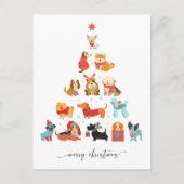 ポーソウルクリスマスツリー – テールワッギングの休日 シーズンポストカード (正面)