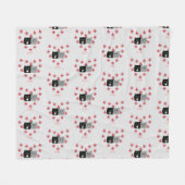 ポーソフカップルプルメリアハートバレンタインベミーヌ フリースブランケット (正面(横))