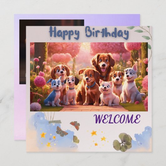 「ポーソレ誕生祝い」 招待状 (正面/裏面)