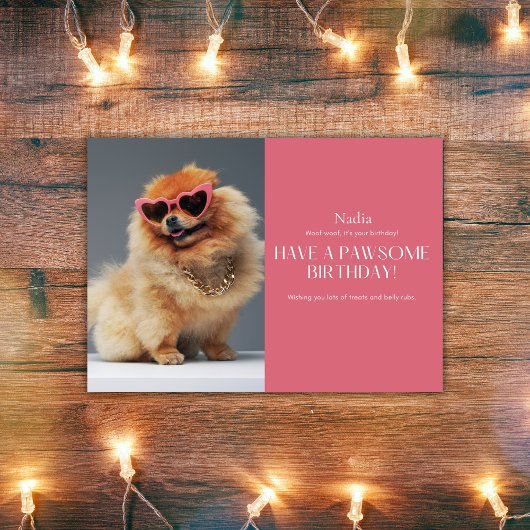ポーソームブジェポメラニア犬誕生日カード カード