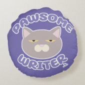 ポーソームライターエピック作家子猫キャラクター ラウンドクッション (裏面)