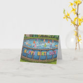 ポータブルプール誕生日 カード (黄色い花)
