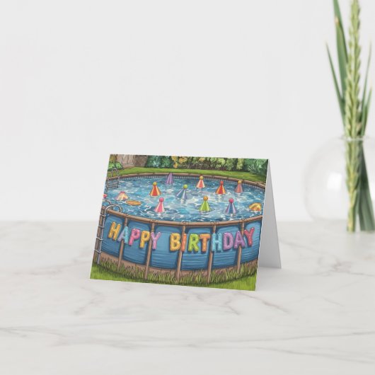 ポータブルプール誕生日 カード (正面)