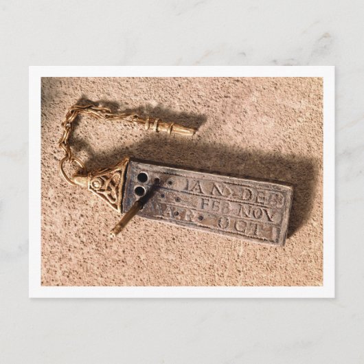 ポータブル日時計、シルバーと金ゴールド、10世紀(d) ポストカード (正面)