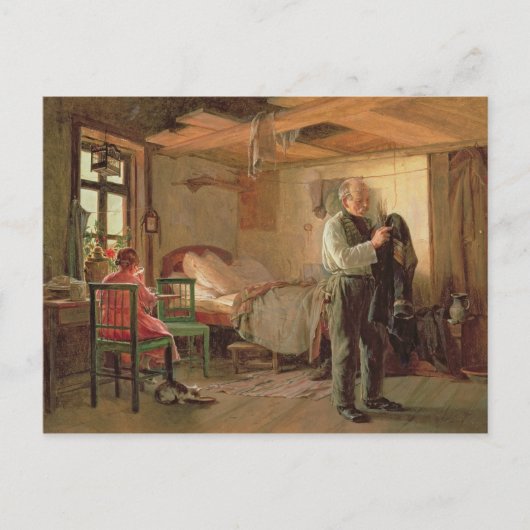 ポーターのロッジでの朝、1874年 ポストカード (正面)