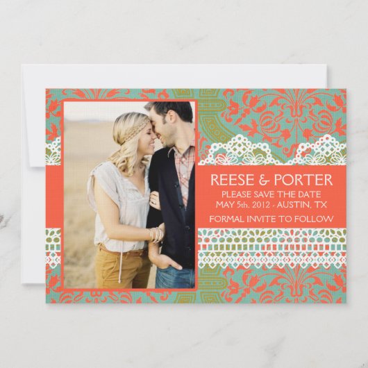 ポーターの保存日付または写真の発表 セーブザデート (正面)