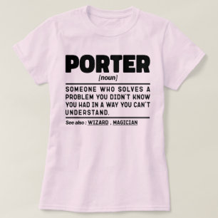 ポーター名詞プロフェッショナルホテルワーカー皮肉 Tシャツ